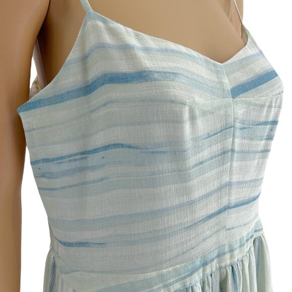 Rachel Rachel Ray SIZE 12 Blue Abstract Stripe Fit & Flare Mini Summer Dress - Picture 2 of 7